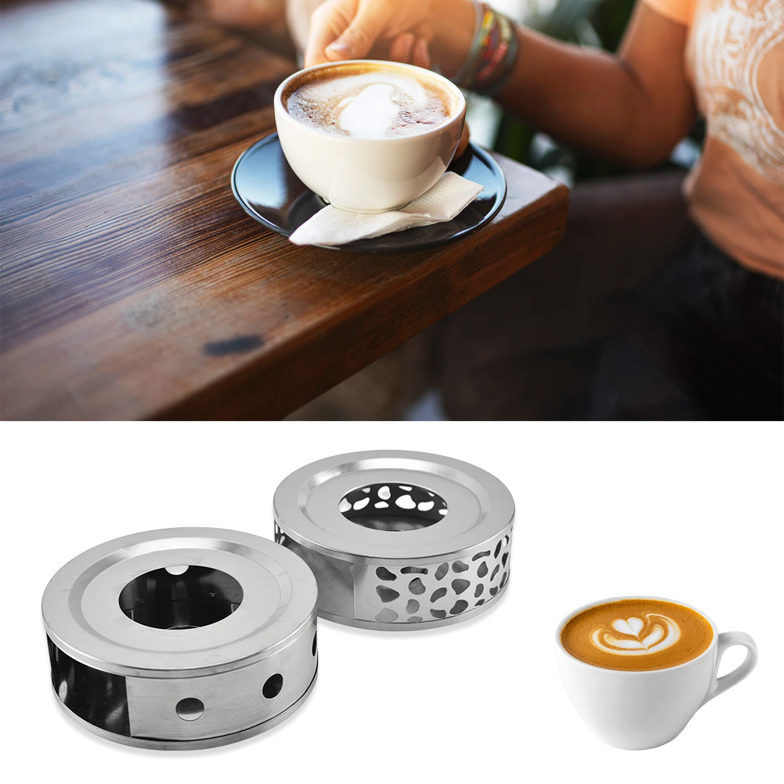Coffee Tea Warmers 6.2 inch Stainless Steel Tea Light Candle Trivets Teapots Coffee Servers