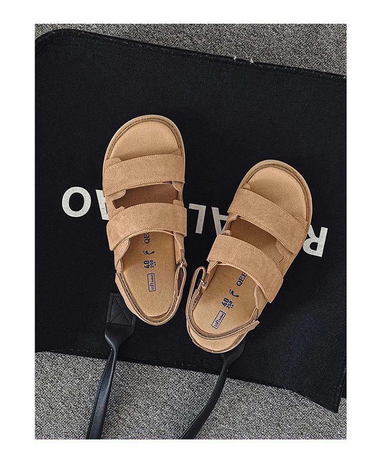 Hight Quality Summers New Street Style Genuine Leather Sandals For Men's Women Daily Outdoor Beach Dress Height Increasing Shoes Sd5f09bd6aee648ddb6f707b3eb420f86Y