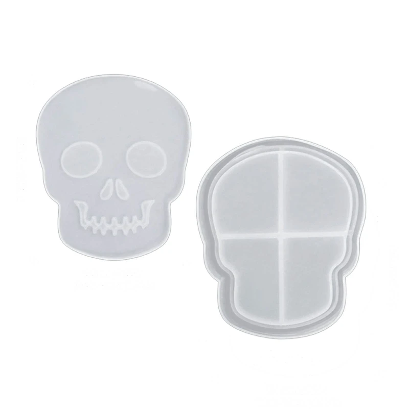 

Halloween Skull Resin Molds Snowflake Cup Mat Silicone Mold