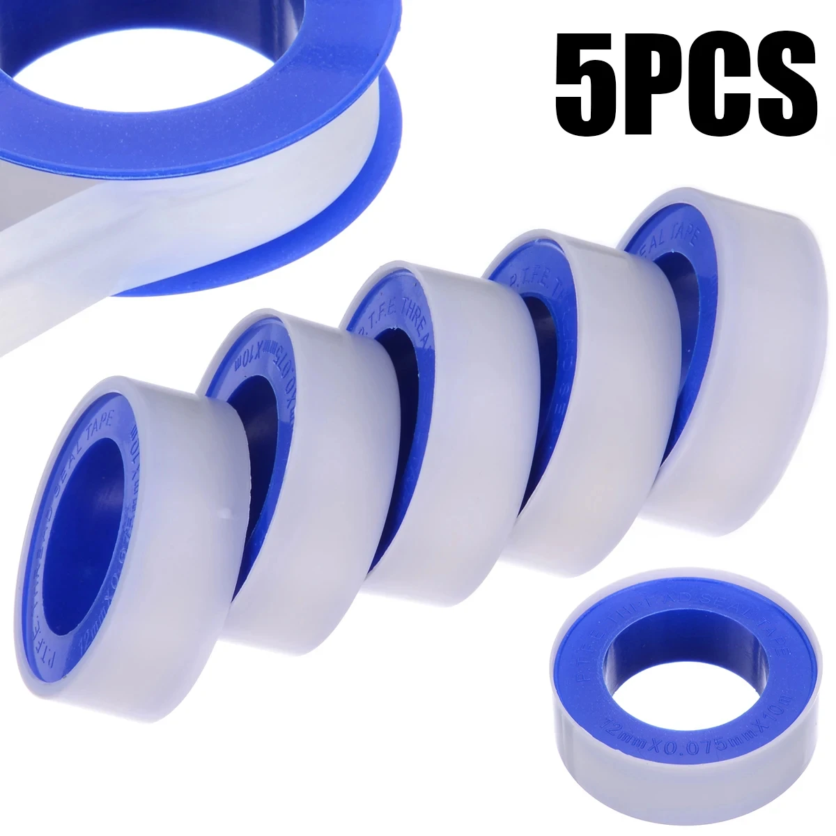 20PCS PTFE Thread Sealing Pipe Tape Gas Water Tape 10 Meters Waterproof Engineering Dedicated Duct Tap Evacuum Seal Roll