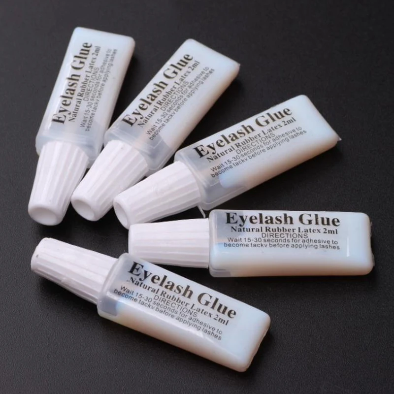 1PC 2ML Natural Rubber Latex Eyelash Glue Waterproof White Portable