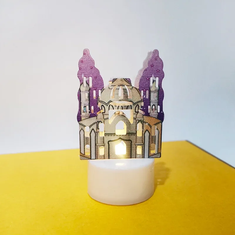 1PCS Eid Mubarak Candle Light Ramadan Decoration for Home Ornaments Eid Al-Fitr Kareem Festival Islamic Muslim Party Decor
