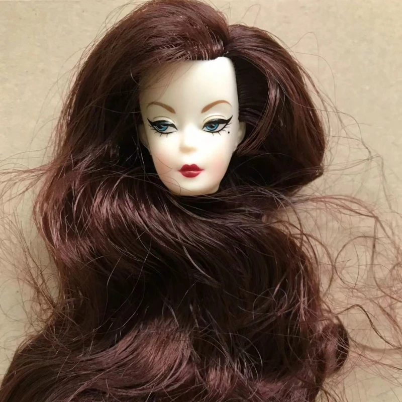 1 Pieces Head with Long Curl Hair 1/6 Doll Parts Girl Collection Gift Figures DIY Doll Accessories 5