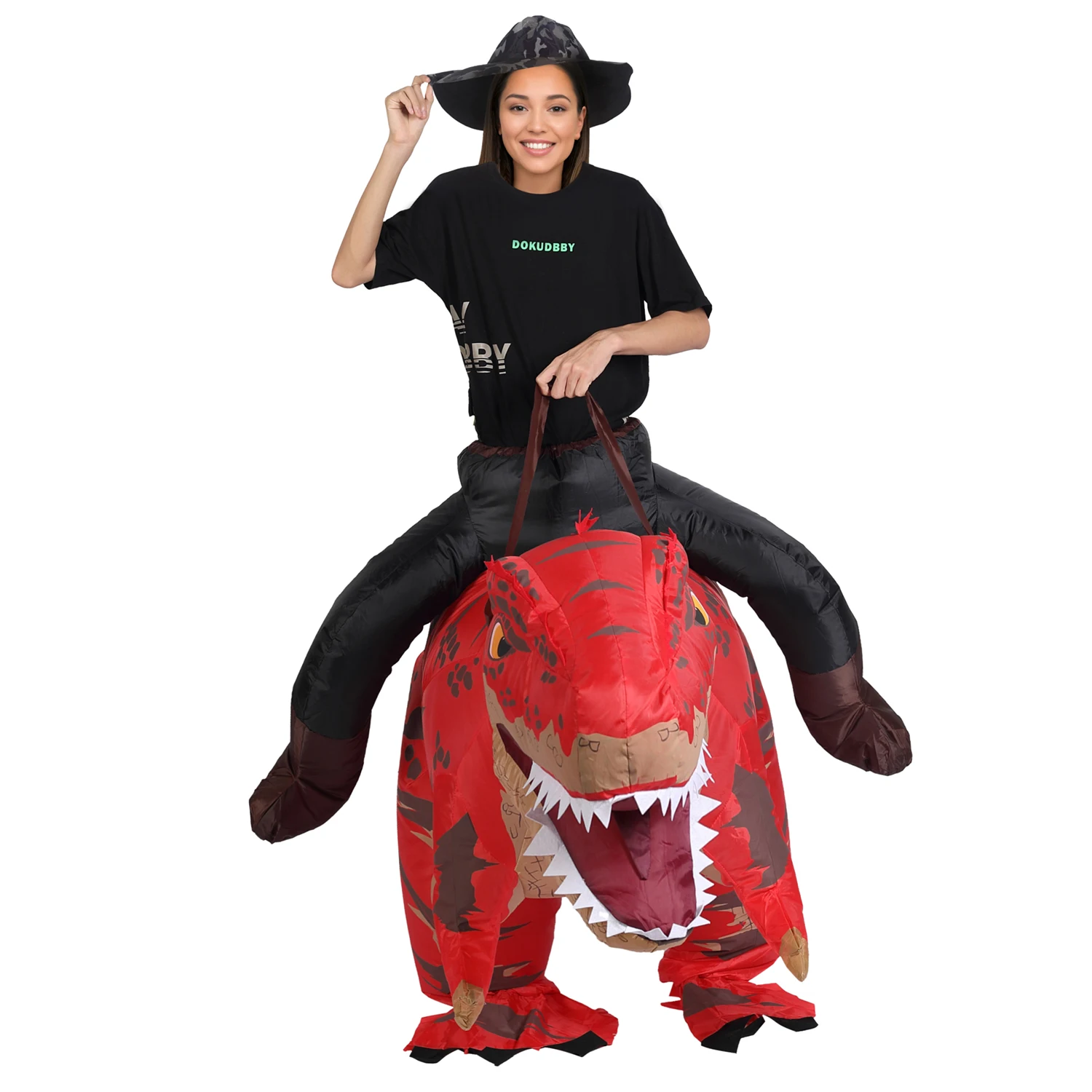 Ride Tyrannosaurus Inflatable Dinosaur Costume T-rex for Adult Inflatable Fantasy Role-play Fancy Halloween Mascot Party Apparel