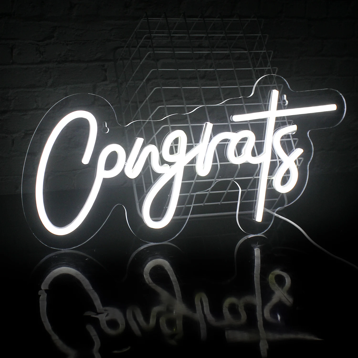 Congrats Neon Sign USB Powered Acrylic LED Wedding Birthday Party Celebrate Office BAR Child Room Bedroom Wall Decor Lamp Gift