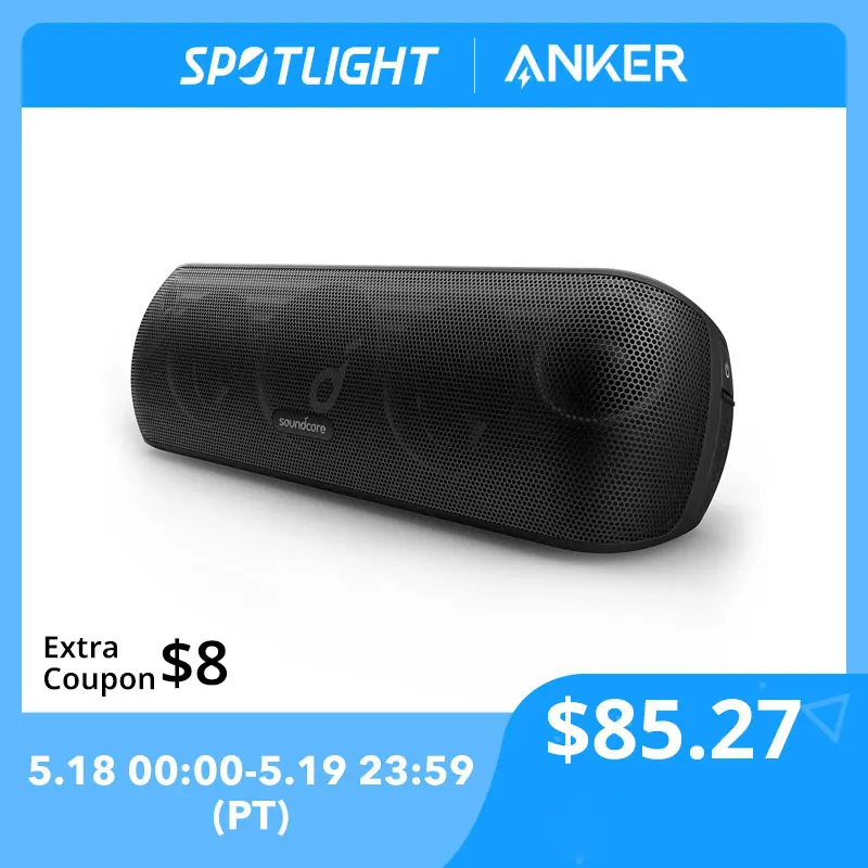  Anker Soundcore Motion+ Bluetooth Speaker with Hi-Res 30W Audio, Extended Bass and Treble, Wireless HiFi Portable Speaker 