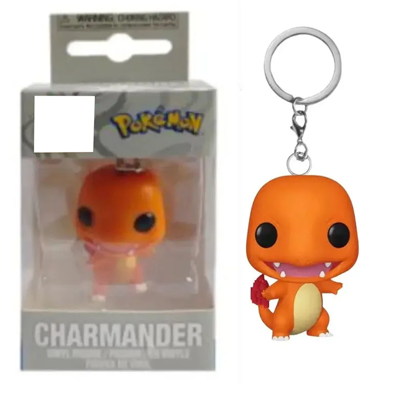 New Pokemon Pikachu Keychains Anime Charmander Squirtle Mewtwo Action Figure Toy Keyring Car Backpack Pendant Kids Birthday Gift