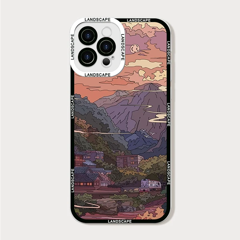 Japanese Anime Landscape Artistic Scenery Clear Phone Case
