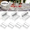 10Pcs 30*25*10mm Acrylic Stand Clear Place Card Holder  Slot Wedding Table Number Display  for Sign Photo Office Menu 1