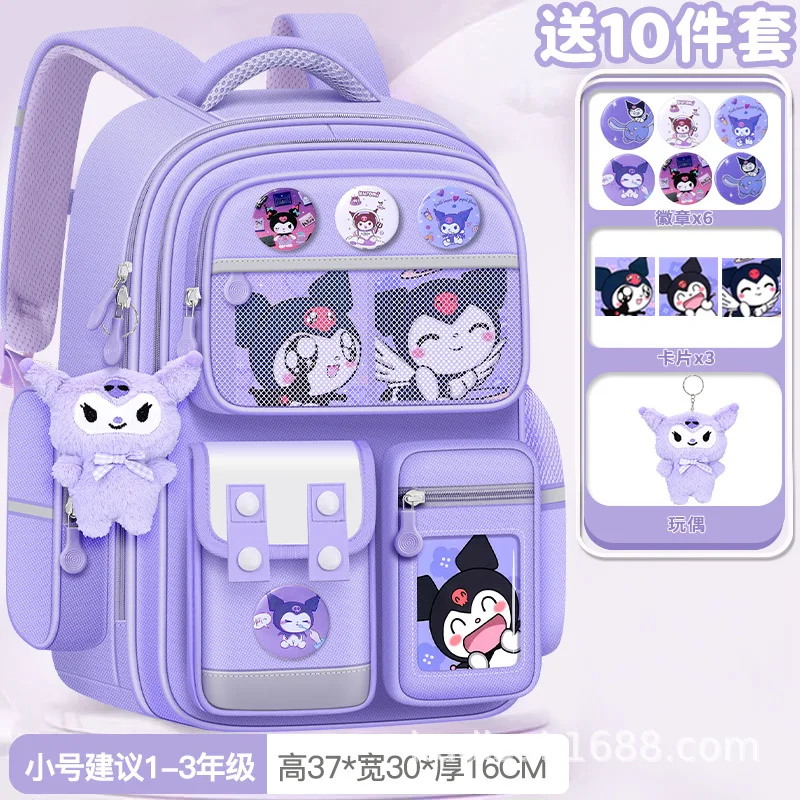 Sanrios Student Large Capacity DIY Backpack Kawaii Hello Kitty Cinnamoroll Kuromi Cartoon Cartoon Child Schoolbag Birthday Gift 4