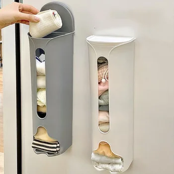 Organizzatore porta sacchetti di plastica da cucina, contenitore per sacchetti della spazzatura da appendere alla parete, contenitore per sacchetti della spazzatura da bagno, dispenser per secchi, accessorio da cucina 1