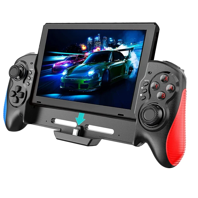 

Игровой контроллер с рукояткой для Nintendo Switch/OLED, цельный джойстик, эргономичный дизайн с 6-осевым гироскопом, двойной мотор вибрации