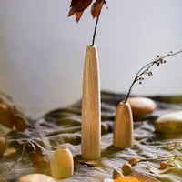 Wooden Vase Vintage Handmade Artificial Dried Flower Vase Crafts Living Room Table Ornament Nordic Home Room Wedding Decoration 2