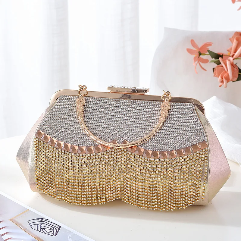 

Lady Handbag Silk Tassel Bag Dress Evening Clutch Bag Women's Handheld Wallet