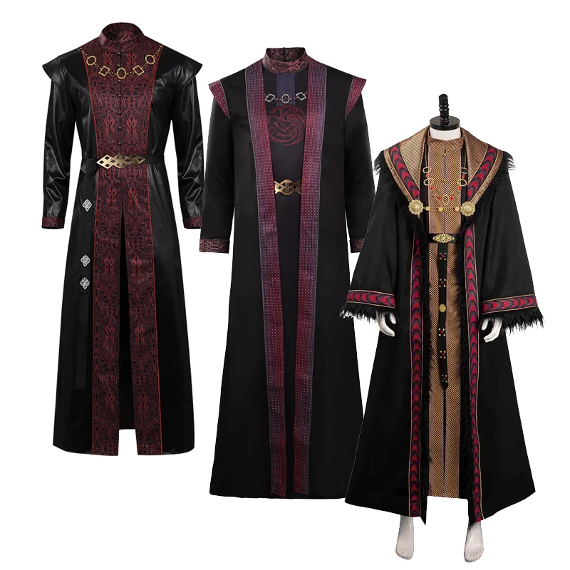 

Dragon Cos Viserys Cosplay Men Costume Outfits Coat Long Robe Pants Set Clothing Halloween Carnival Suit For Adult Male Boys