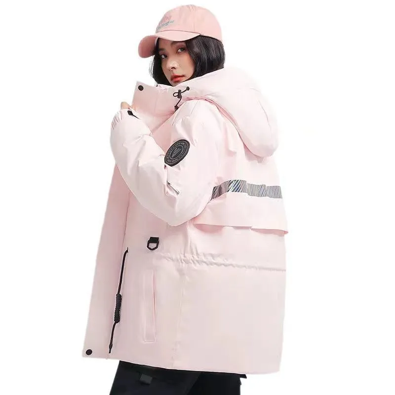 2023 New Women Down Jacket Winter Coat Female Short Parkas Slim Fit Thick Warm Outwear Hooded Leisure Time Versatile Overcoat