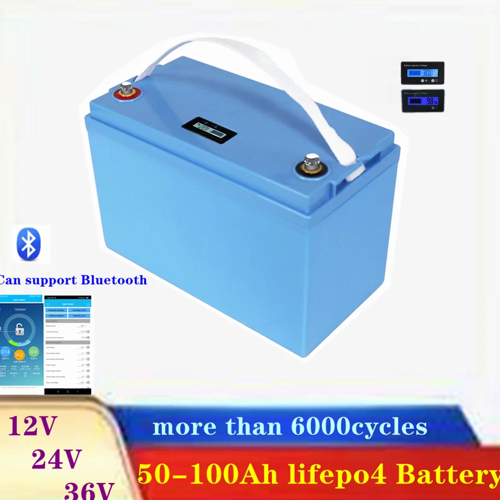 LiFePO4バッテリー 38.4V 50Ah Bluetooth 充電器付（リチウム電池深い 