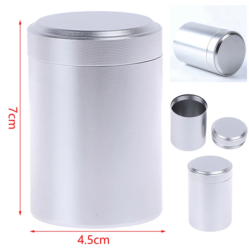 1x Airtight Container Aluminum Herb Stash Metal Sealed Can Tea Jar
