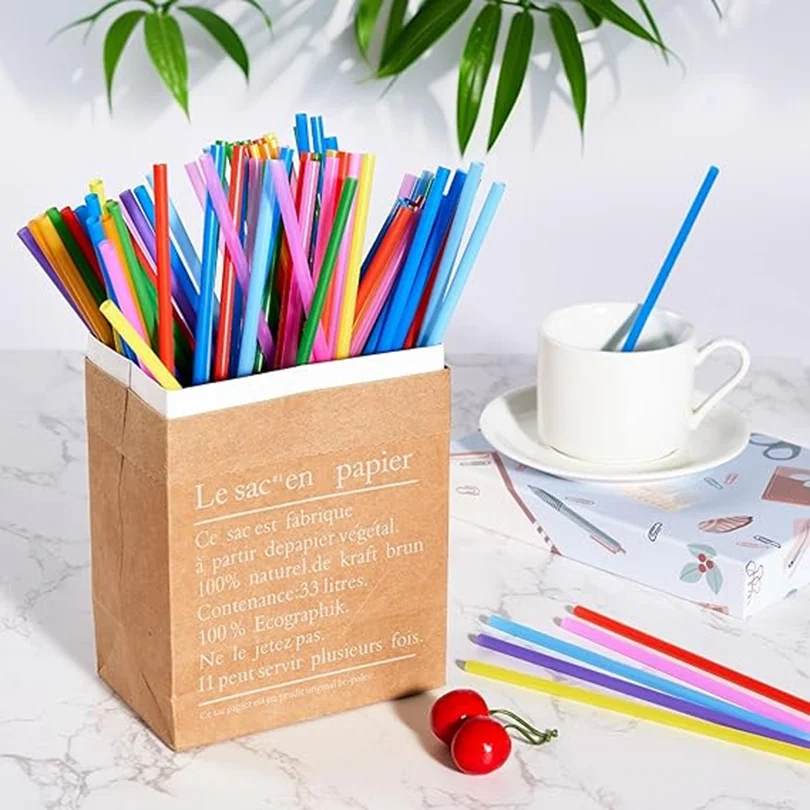 100-1000Pcs Multicolor Drinking Straw Disposable Wedding Party Birthday Milk tea Juice Straw Bar Accessories Beverage Wholesale