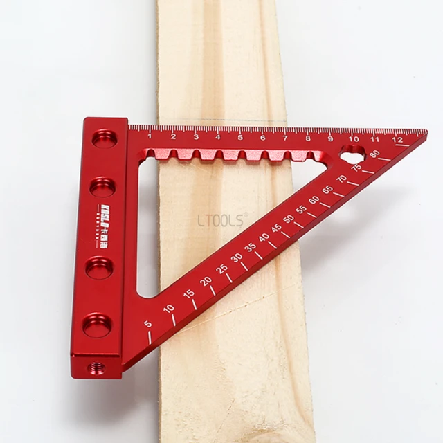 Woodworking Triangular Marking Ruler Precision 0-90 Degree Angle Ruler with  Double Sided Metric Scale Thickened Aluminum Base - AliExpress