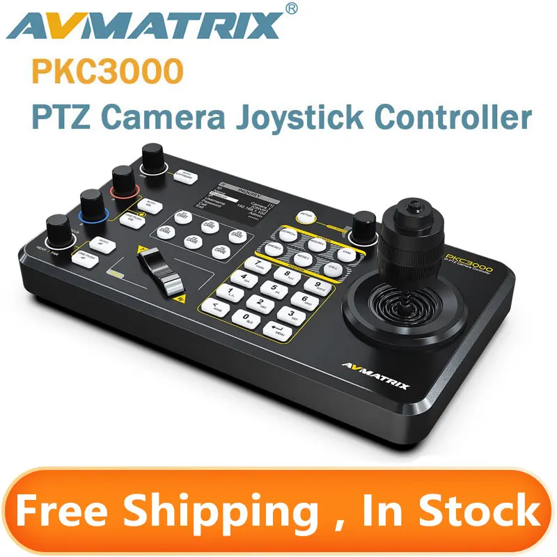 

AVMATRIX PKC3000 Profissional IP & Serial PTZ Câmera Teclado de Rede & Joystick Controlador PTZ-Bedienpanel Com 2 "Display LCD