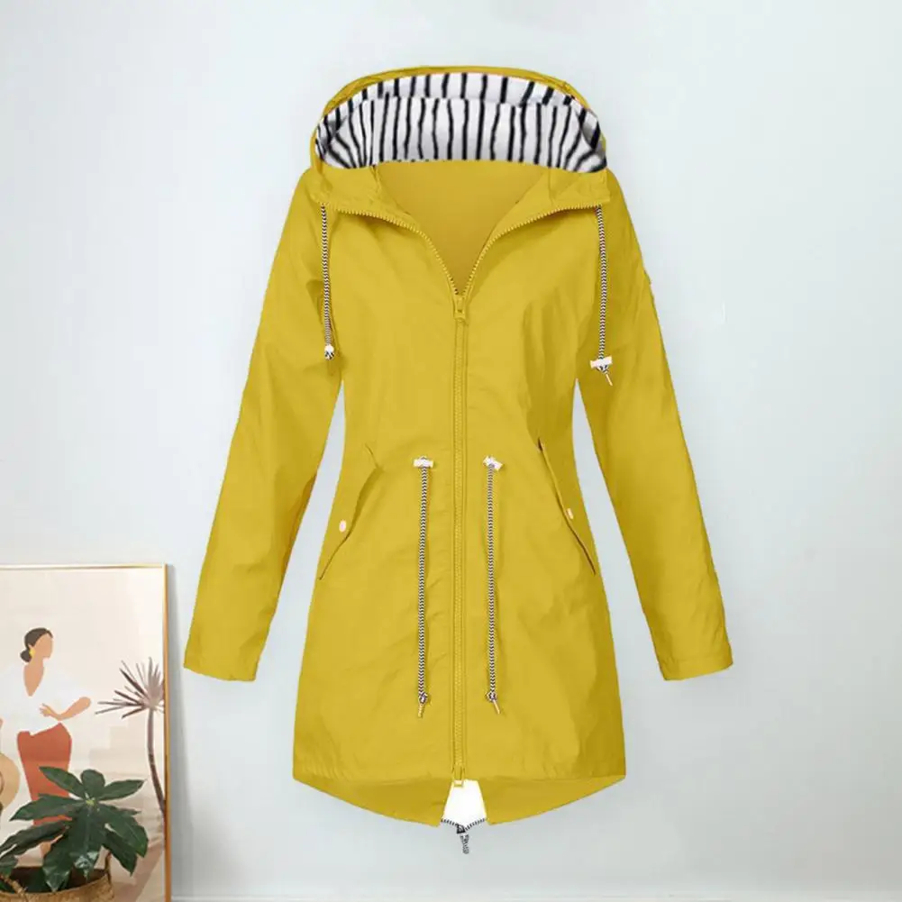 

Waterproof Rain Jacket Hooded Windbreaker Stylish Waterproof Hooded Jackets for Women for Spring Autumn with Side Pockets