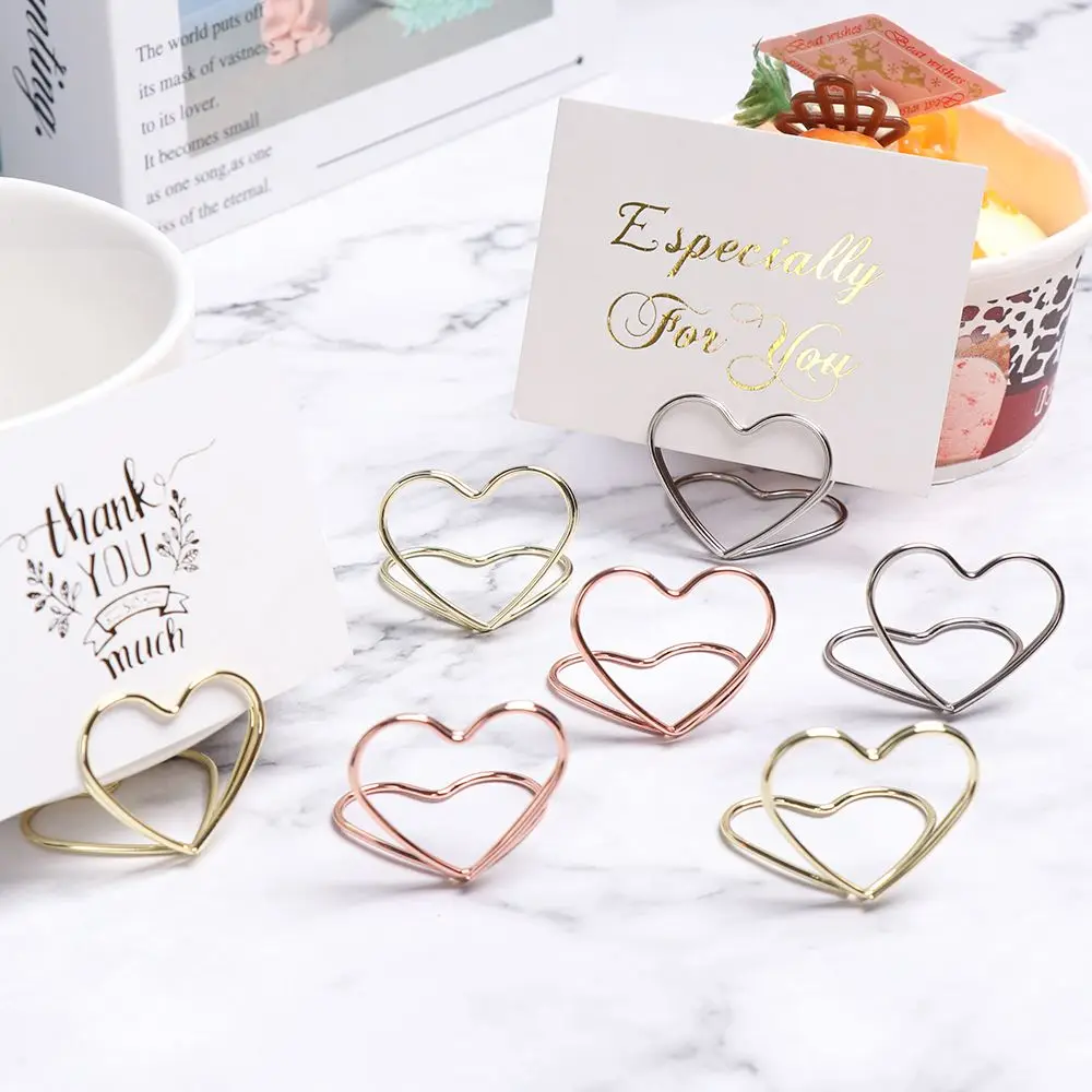 Wedding Table Number Holder Stands 10Pcs Name Seating Labels Placecard Clips Photo Picture Cards Display Stand for Wedding place card holders place cards wedding table numbers acrylic sign holders