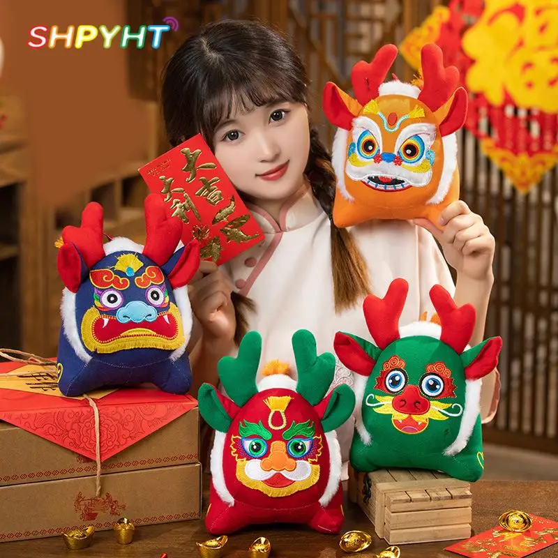 

1pc 12cm 2024 Chinese New Year Mascot Doll Zodiac Dragon Plush Dolls Cute Stuffed Animal Toy For New Year Decor Kids Girl Gifts
