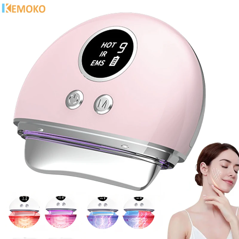 Gua Sha Facial Tool Vibration Face Massager for Anti-Aging Improve Facial Microcurrent Heated Contour Acupressure Skin Care Tool luxury collagen cream effect anti aging moisturizing improve dry smoothing fine lines cream face cream korea skin care products