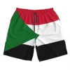 2025 Summer Polyester SUDAN Country Flag 3D Printed Men's Board Shorts Beach Pocket Running Summer Pants 1