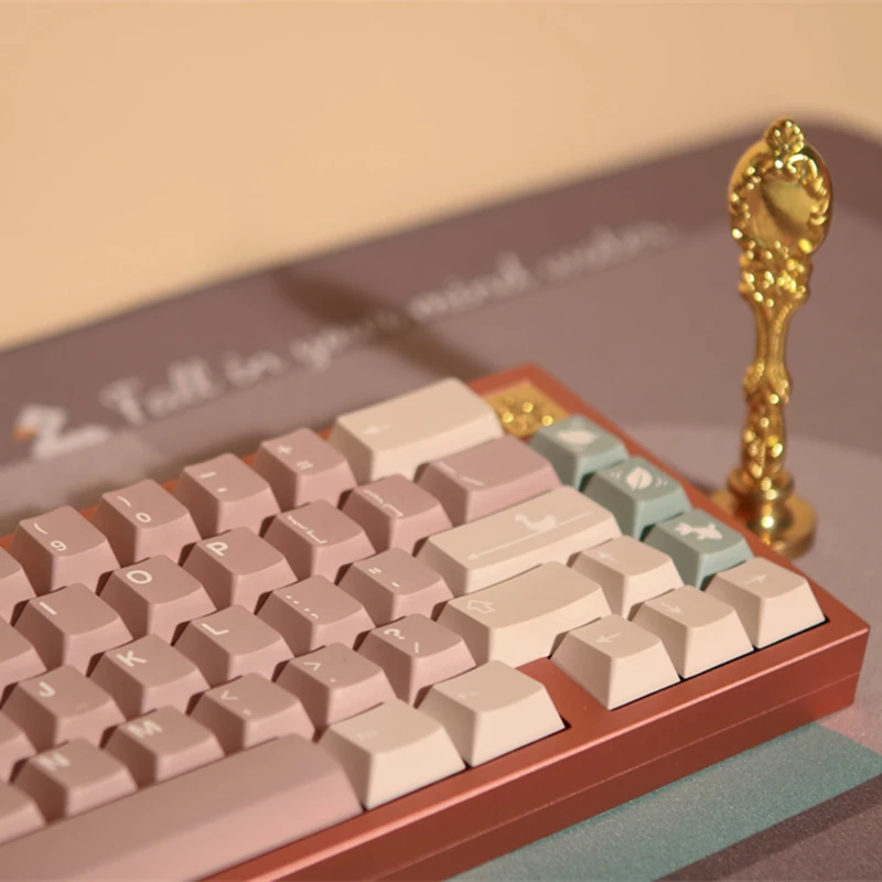 Pato Tema Keycaps Grupo Pbt Dye Subbed Perfil Cereja Keycap para Poker 65 75 Anne Gh60 Gk64 142 Chaves 142 Chaves - Imagem 5