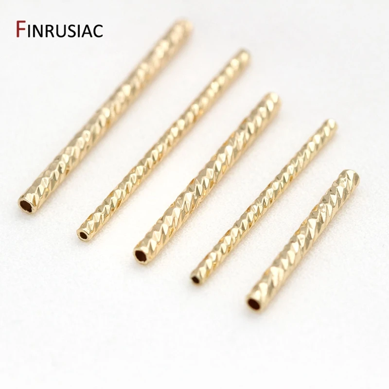 14k Real Gold Plated Tube Beads 8 Sizes Corrugated Tube Beads For Jewelry Making DIY Jewelry Making Supplies Wholesale