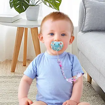 Baby Anti-drop Pacifier Clip Chain Silicone Beads Gifts Dummy Nipples Holder Clips Teethers Toys Anti-lost Babies Accessories 3