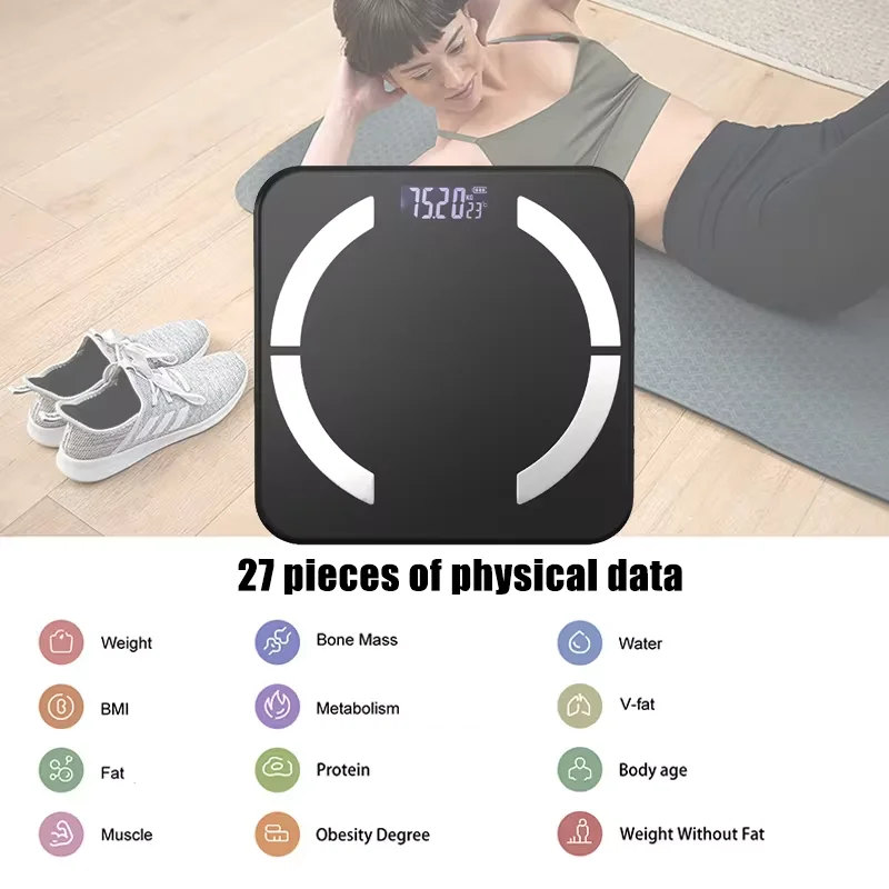 1pc body fat scale, electronic fat measurement scale, human home intelligent battery powered weight scale (without battery) 4
