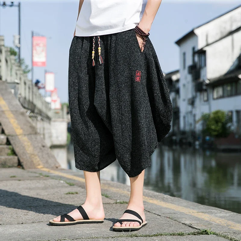 Embroidery Men’s Harem Pants Casual Spring Summer Men 2023 Baggy Trousers Vintage Streetwear Sweatpants Male Loose Jogging 5XL
