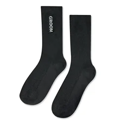 Elegant Bride Embroidery Socks - Perfect Bridal Shower & Engagement Gifts - One Size (Groom (Black White))