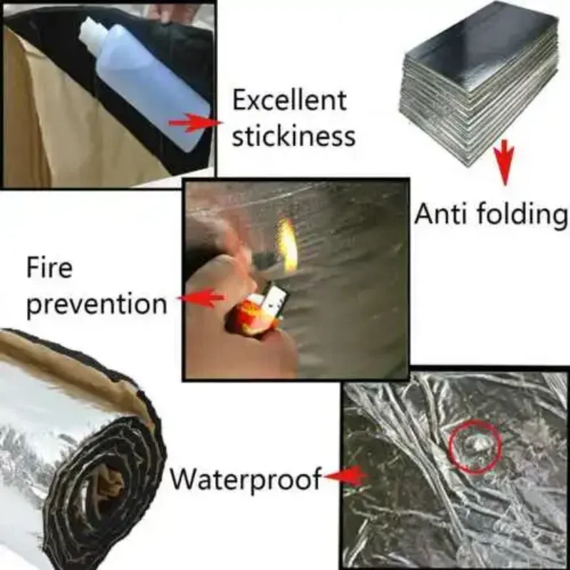 2MM Sound Deadening Mat Butyl Automotive Noise Insulation Dampening Materials Car Van Hood Reduce Vibration And Silent