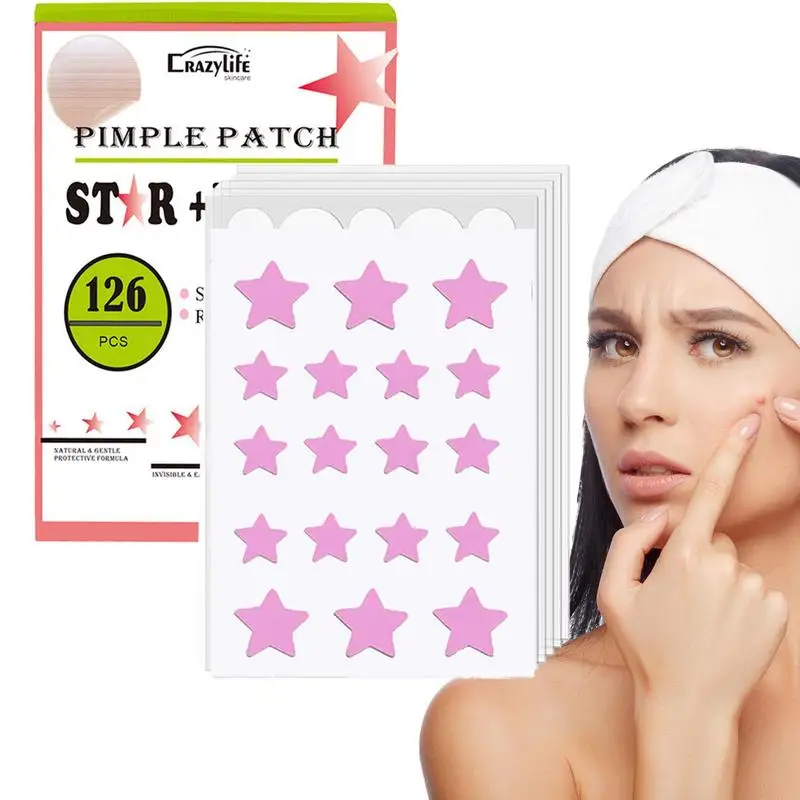 Pimple Spot Dot Round & Star Shaped Acnes Pimple Patches 126pcs