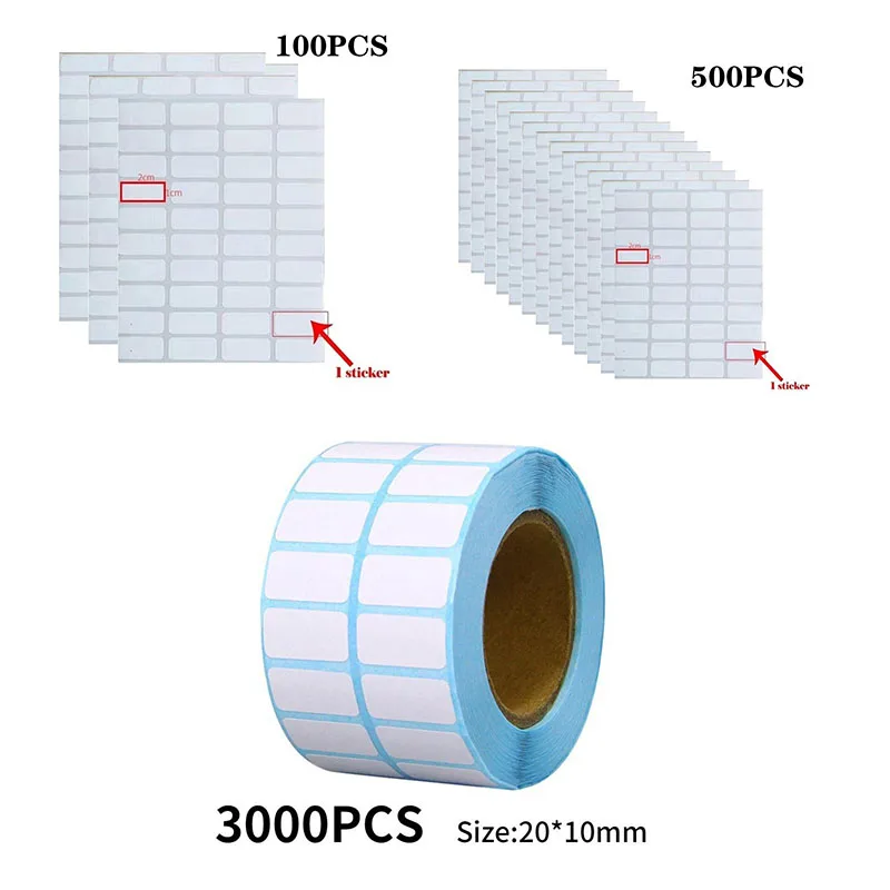 Direct Thermal Removable Blank Labels Rectangle Self-Adhesive Writable Barcode Supermarket BPA Free Stickers for Thermal-Printer label stickers