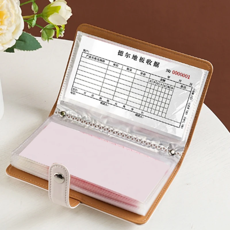 1 Piece Portable Refillable Cash Budget Binder Storage Wallet Planner Organizer PU Leather Saving Money Binder