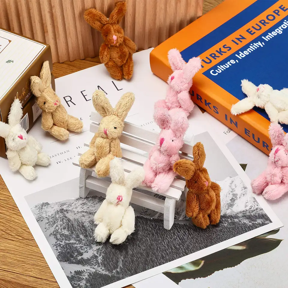 20-100pcs Mini Plush Rabbit Tiny Small Doll Soft Bunny Stuffed Animal For Easter Birthday Wedding Decorations Party_voghion.com