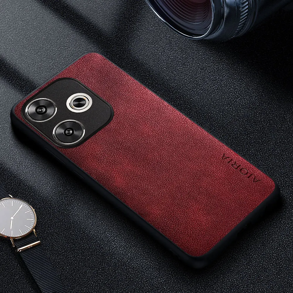Premium Luxury Leather Business-Style Solid Color Phone Case