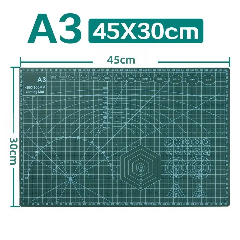 A3 Self-Healing Cutting Mat 45x30cm 3mm Thick Heavy Duty PVC Solid Core Double Sided Grid Craft DIY Office Tool image 6