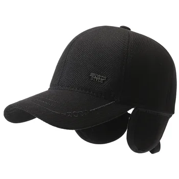 New Men Warm Thick Autumn Winter Baseball Caps Male Sport Visors Earflaps Dad Snapback Cap Hat For Men