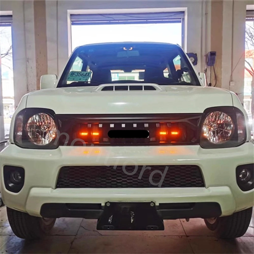 스즈키 JIMNY JB43 2012-2018 프론트 범퍼 그릴 마스크 라디에이터 그릴 라이트 커버 led 자동차 액세서리