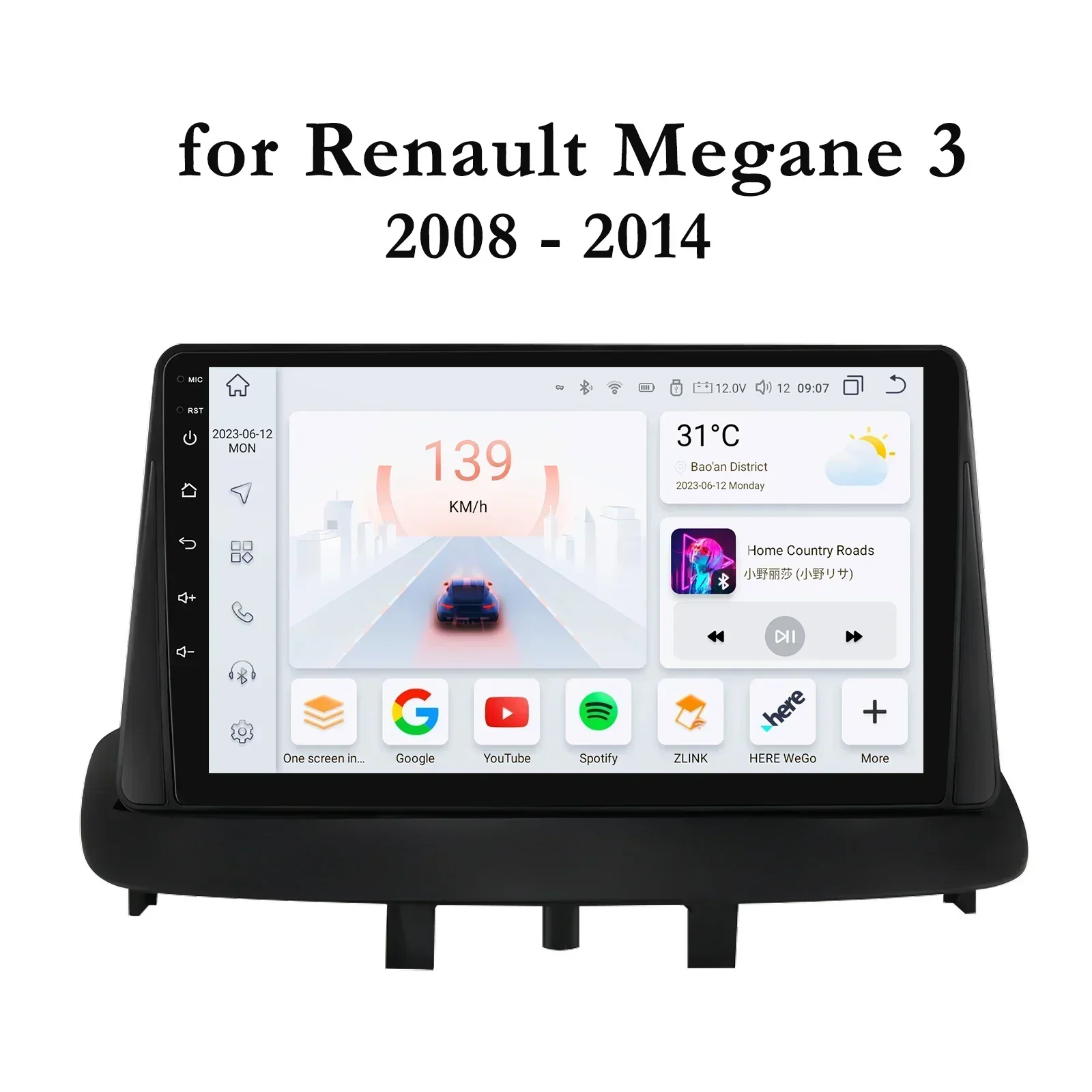 Autoradio GPS Renault Megane 3 et Fluence compatible avec ou sans