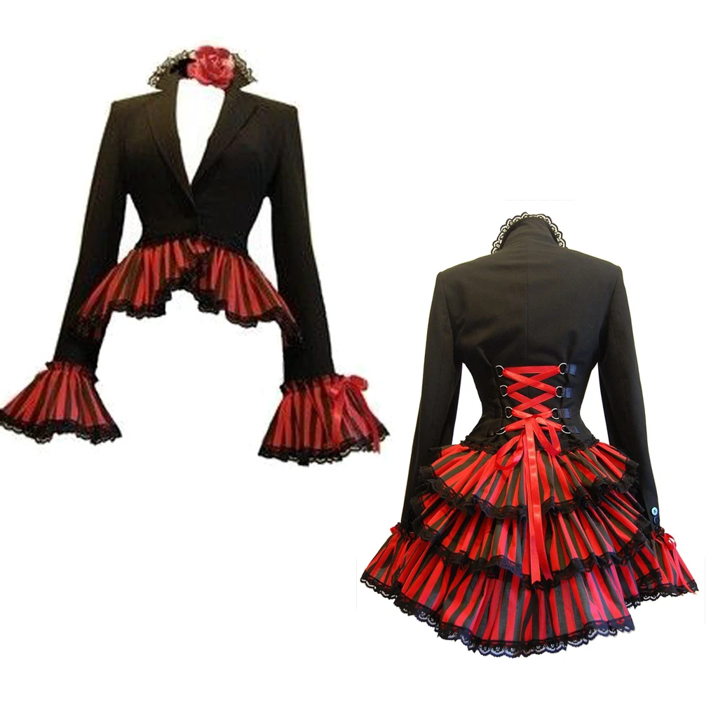Cappotto Steampunk Gotico Vittoriano Per Uomo | Con Frac, Gonna E Ricami Argentati | Velluto Nero Con Bottoni Dorati | Per Cosplay, Halloween E Rinascimentale