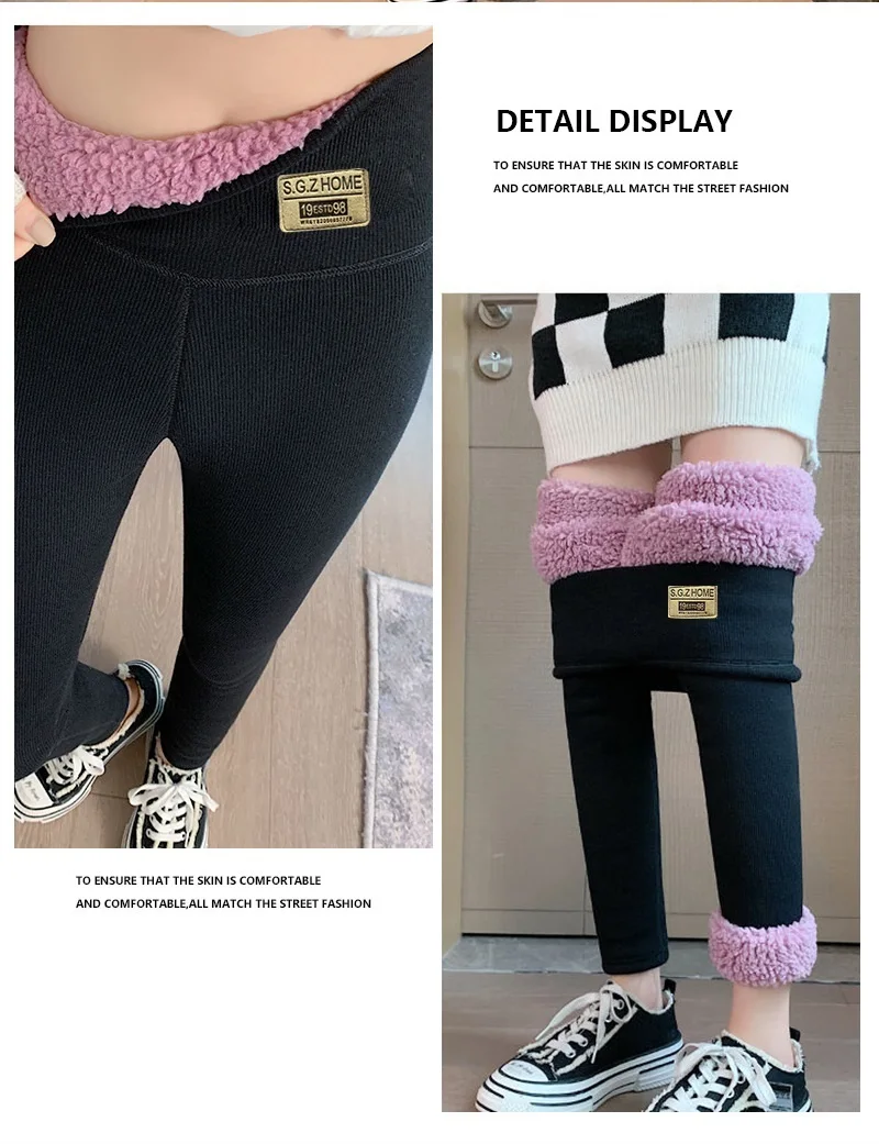 Women Thicken Casual Pants Warm Fleece Lamb Wool Winter Velvet Black Warm  Leggings Cold Resistant Female High Waist Pants - AliExpress