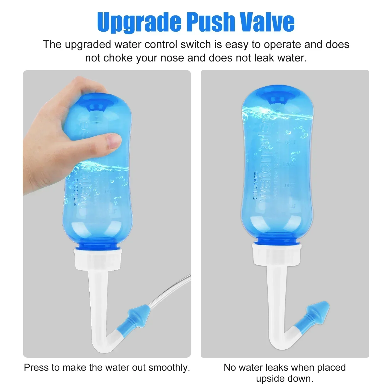Multi-Size Nasal Rinse Bottle & Cleaner with Nose Protector