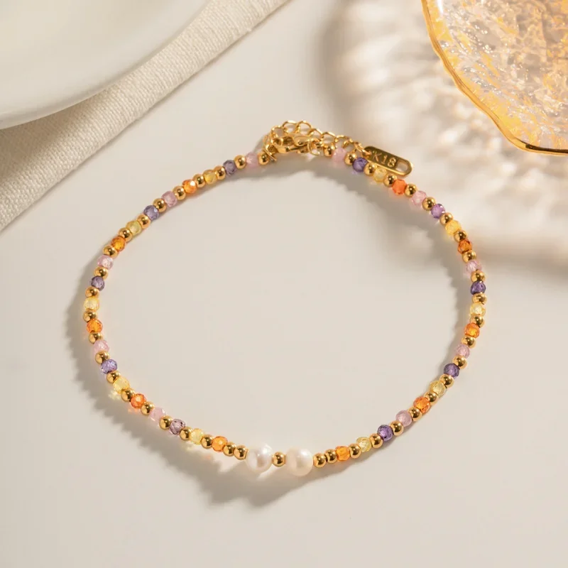 

Minar Boho Multicolor Glass Beads Freshwater Pearl Beaded Anklets Gold Stainless Steel Non Tarnish Anklets For Women 2023
